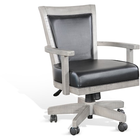 Alpine Grey Game Chair w/ Casters, Cushion Seat & Back