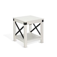 Contemporary Farmhouse Square End Table with Corner Details