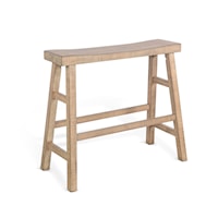 Beach Pebble 30"H Bench, Wood Seat