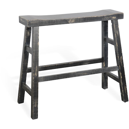 Black Sand 30"H Bench, Wood Seat