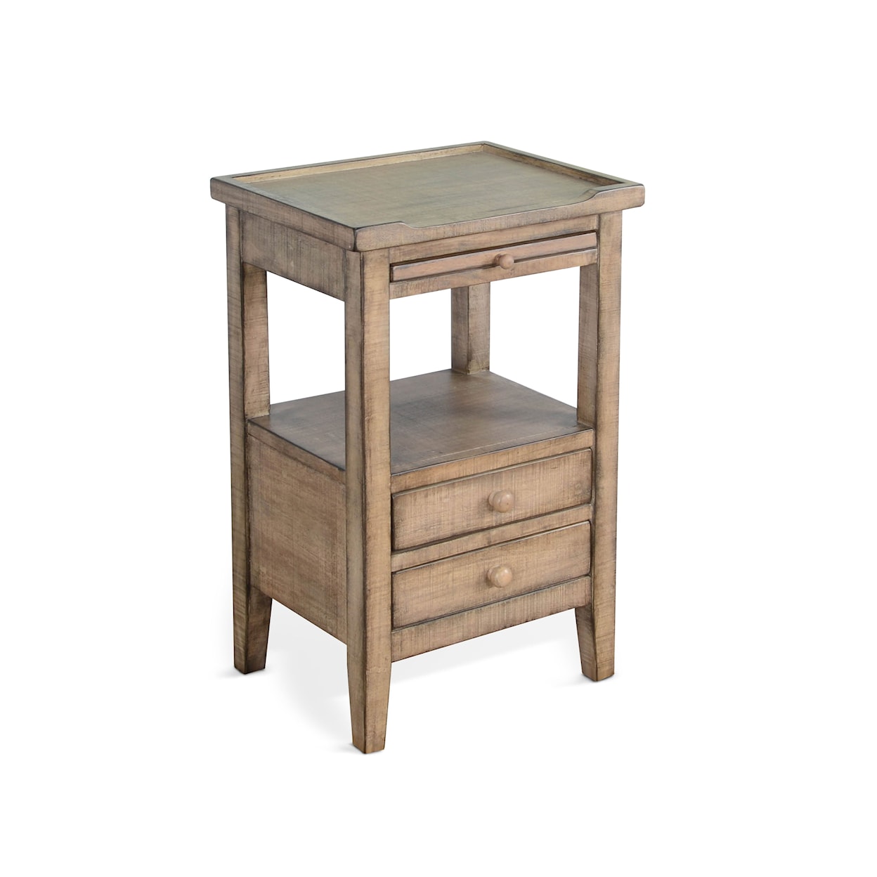 Sunny Designs Marina Side Table with Pullout Shelf