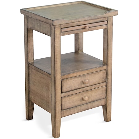 Side Table with Pullout Shelf