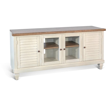 TV Console with Shutter Doors