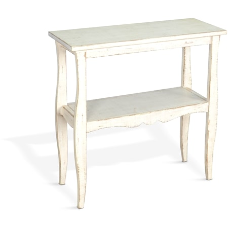 Farmhouse Slender Side Table with Lower Shelf