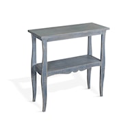 Farmhouse Slender Side Table with Lower Shelf
