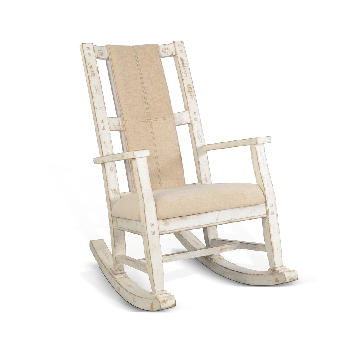 Sunny Designs Marina White Sand Rocker, Cushion Seat & Back