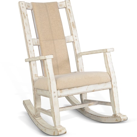 RUSTIC WHITE ROCKING CHAIR |
