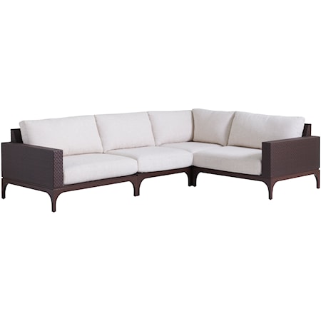 Outdoor Wicker 4-Piece Sectional Sofa