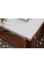 Flexsteel Statements Lincoln Transitional 50" Rectangular Open-Space Coffee Table with Discreet Casters