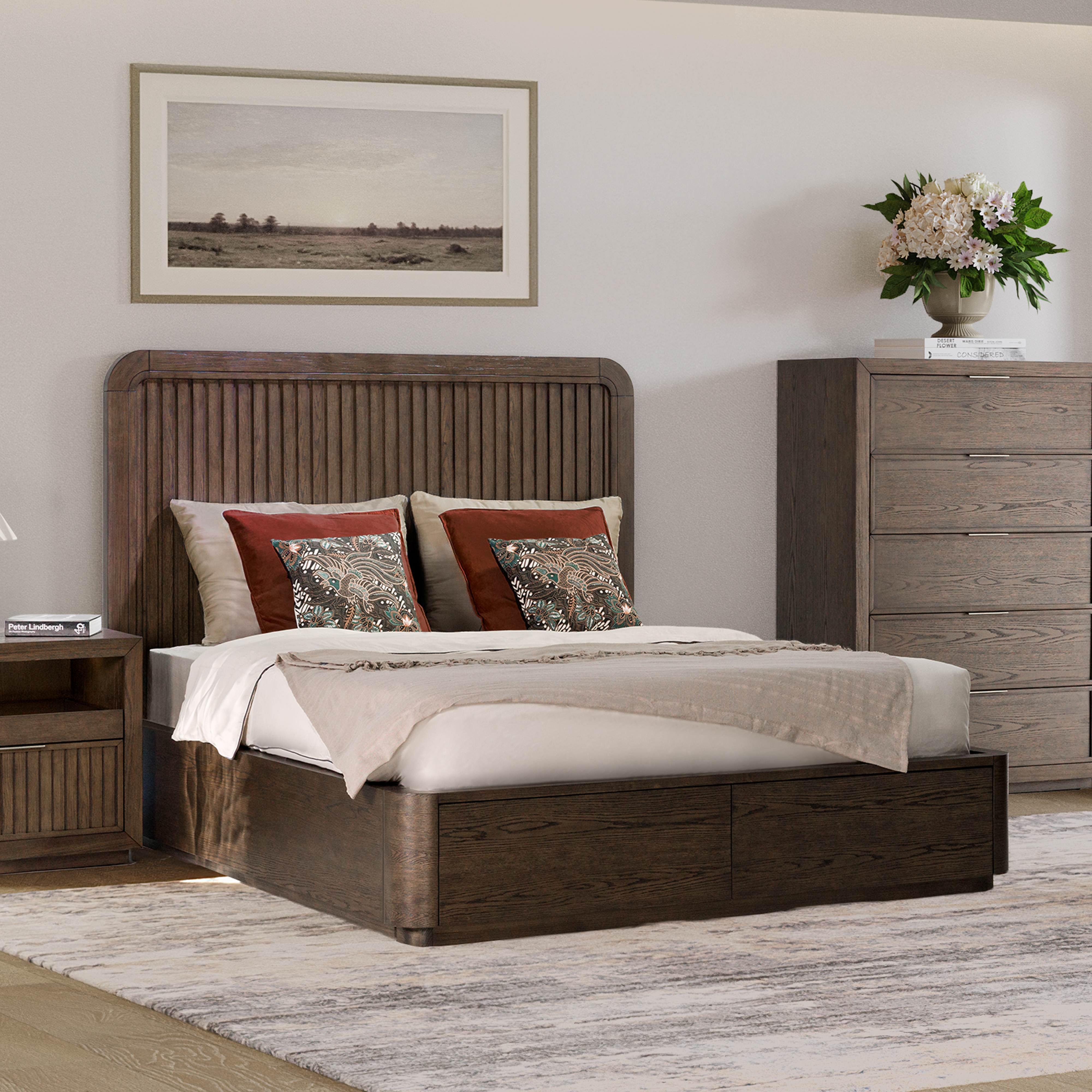 Queen Panel Storage Bed