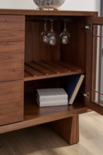 Flexsteel Statements Lincoln Mid-Century Glass-Door Buffet with Adjustable Shelving