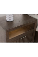 Flexsteel Statements Athens Contemporary Single-Drawer Open Nightstand with Wireless Charging