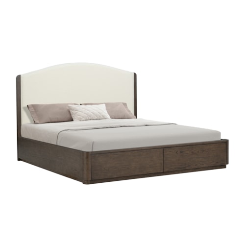 Modern Casual King Upholstered Storage Bed