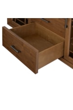 Flexsteel Statements Lincoln Mid-Century Glass-Door Buffet with Adjustable Shelving