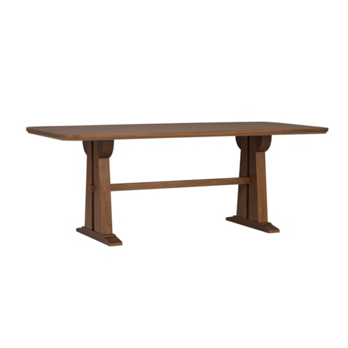 Transitional 84" x 40" Rectangular Trestle Dining Table