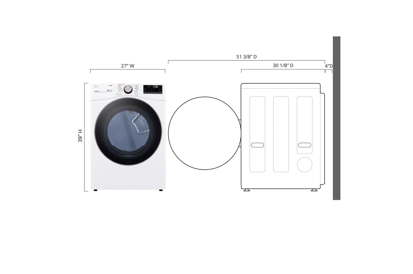 LG Laundry LG Appliances Front Load Electric Dryer