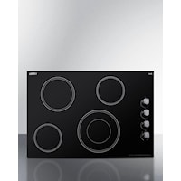 30" Wide 208-240V 4-Burner Radiant Cooktop