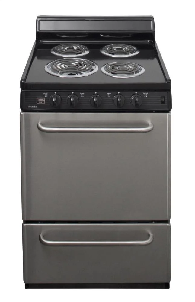 Premier Appliances ECK600BP 24 in. Freestanding Electric Range in Stainless  Steel, Simon's Furniture