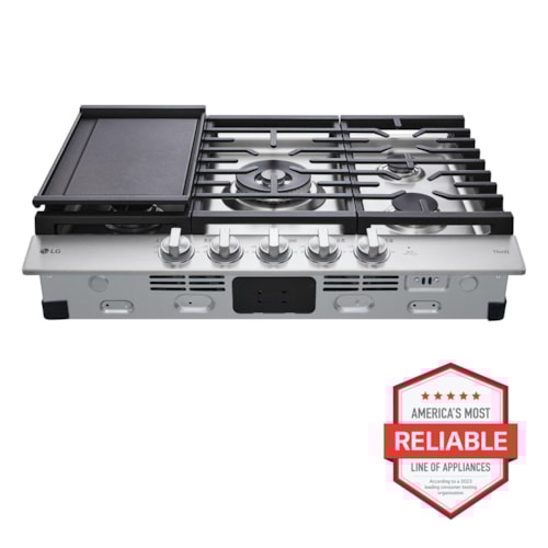 30 Inch Smart Gas Cooktop With Ultraheat™ 22K Btu Dual Burner And Led Knobs