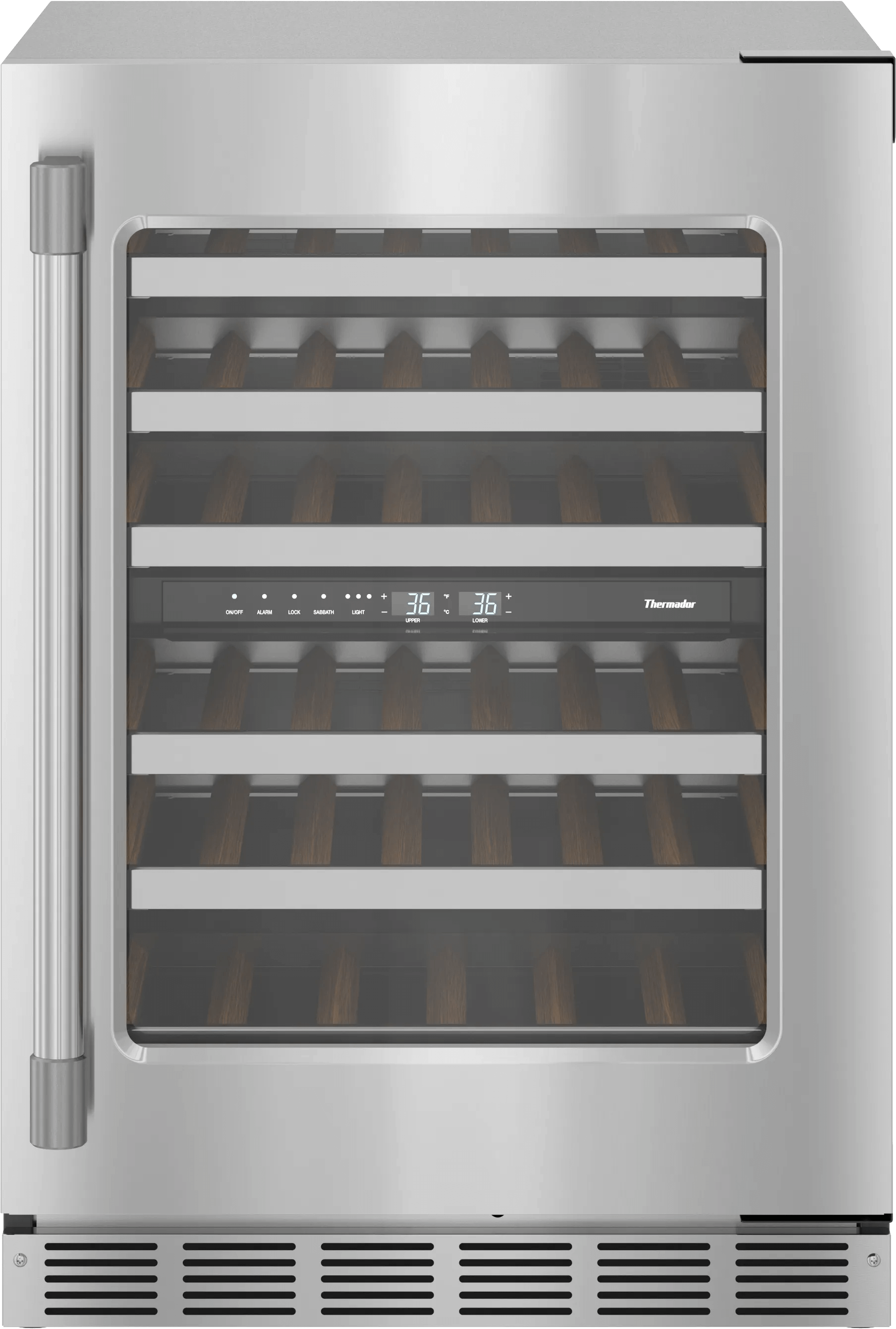 Freedom® Under Counter Wine Cooler With Glass Door 24'' Professional Stainless Steel, Right Hinge