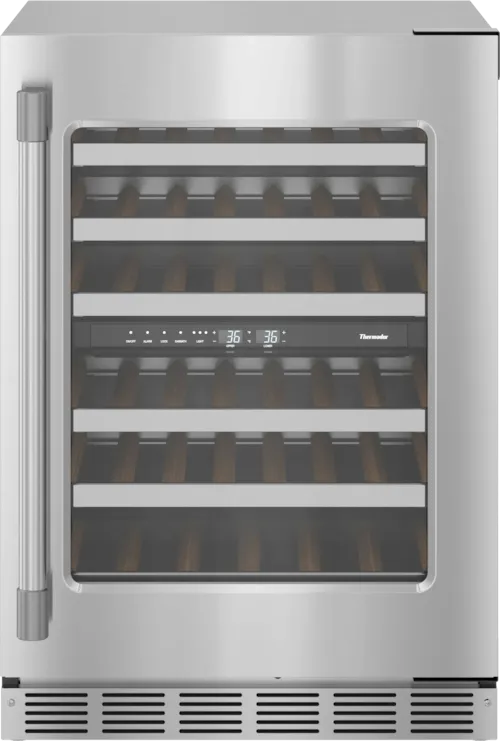 Freedom® Under Counter Wine Cooler With Glass Door 24'' Professional Stainless Steel, Right Hinge
