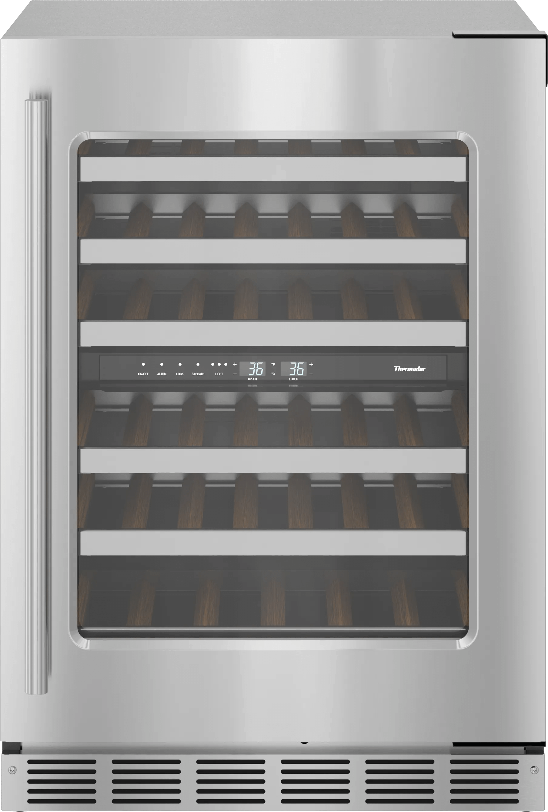 Freedom® Under Counter Wine Cooler With Glass Door 24'' Masterpiece® Stainless Steel, Right Hinge