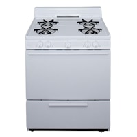 30 In. Freestanding Battery-Generated Spark Ignition Gas Range In White