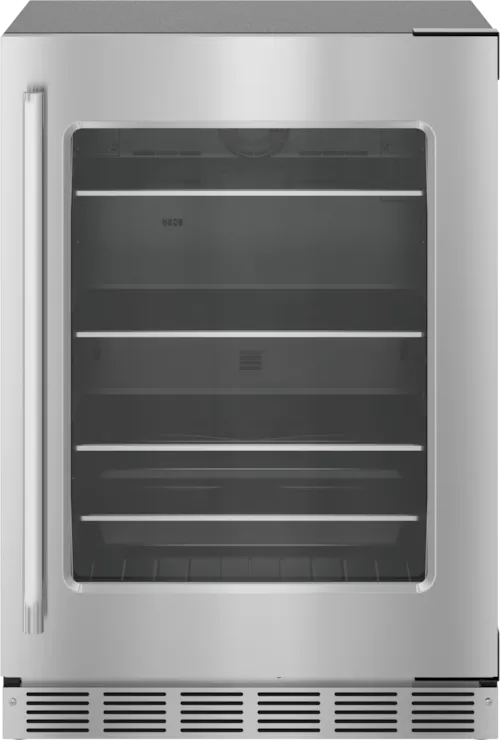 Freedom® Under Counter Refrigerator With Glass Door 24'' Masterpiece® Stainless Steel, Right Hinge