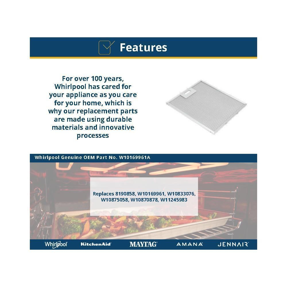 Whirlpool Accessories Whirlpool Range Vent Hood Grease Filter