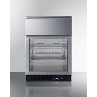 24" Wide Built-in Commercial Beverage Refrigerator With Top Drawer
