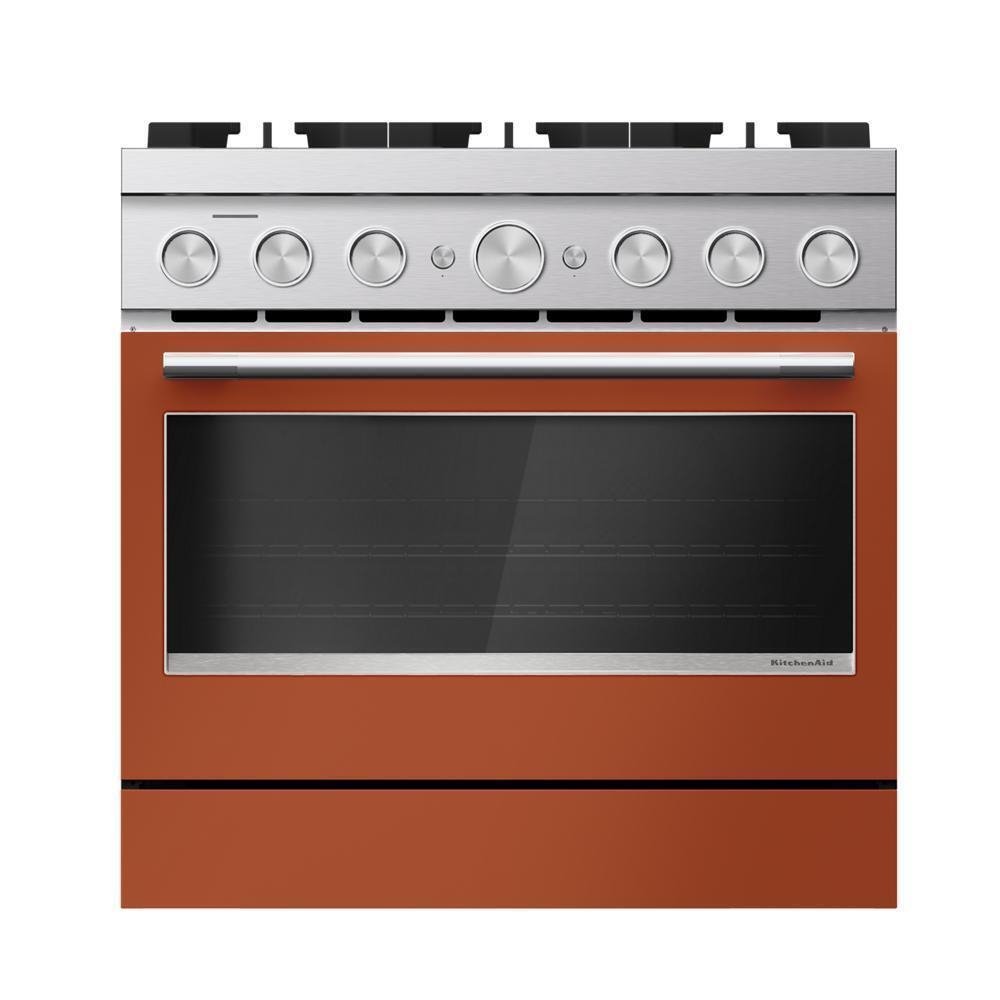 36-Inch 6 Burner Commercial-Style Dual Fuel Range With No Preheat Air Fry Mode