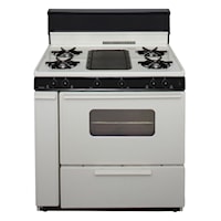 36 In. Freestanding Battery-Generated Spark Ignition Gas Range In Biscuit