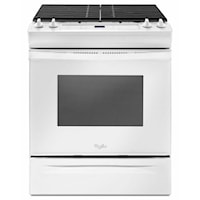 5.0 cu. ft. Front Control Gas Range with Cast-Iron Grates - White