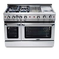 48" Four Burner Gas Self-Clean Range W/ 24" Thermo-Griddle(Tm) + Convection Oven - Ng
