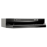 Broan(R) 30-Inch Convertible Under-Cabinet Range Hood, 220 CFM, Black