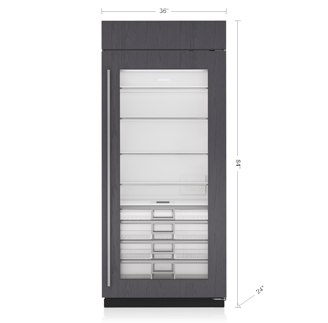 Glass Door Built In Refrigerator