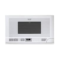 1.5 cu. ft. 1100W White Sharp Over-the-Counter Carousel Microwave Oven