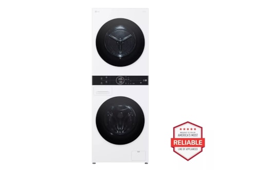 Compact Single Unit Lg Washtower™ With Center Control™ 2.4 Cu. Ft. Front Load Washer And 4.2 Cu. Ft. Electric Ventless Heatpump™ Dryer