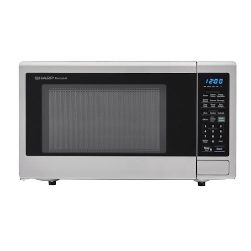 1.4 Cu. Ft. 1000W Sharp Stainless Steel Carousel Countertop Microwave Oven