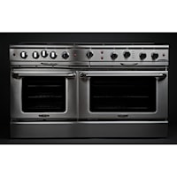 60" Gas Self Clean W/ Rotisserie, 8 Open Burners, 12" Thermo-Griddle