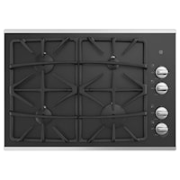 GE(R) 30" Built-In Gas on Glass Cooktop with Dishwasher Safe Grates