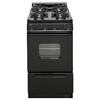 20 In. Freestanding Battery-Generated Spark Ignition Gas Range In Black