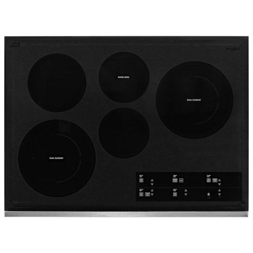 Whirlpool 30-Inch Electric Ceramic Glass Cooktop With Two Dual Radiant Elements