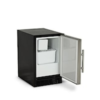 Marvel 15" ADA Height Compact Crescent Ice Machine - Solid Stainless Steel Door - Left Hinge