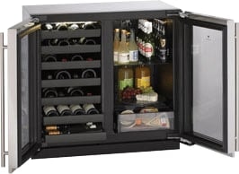 Stainless Double Door Modular 3000 Series / 36" Wine Captain® / Beverage Center / Dual Zone Convection Cooling System