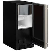 15" Marvel Clear Ice Machine with Arctic Illuminice Lighting - Gravity Drain - Black Door with Left Hinge
