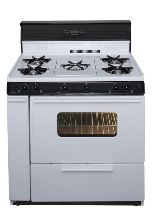 36 In. Freestanding Gas Range With 5Th Burner And Griddle Package In White