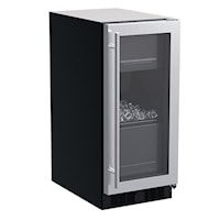 15-In Built-In Clear Ice Machine With Factory-Installed Pump with Door Style - Stainless Steel Frame Glass