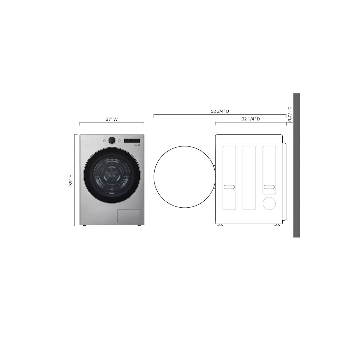 LG Appliances Laundry Front Load Electric Dryer