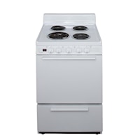 24 In. Freestanding Electric Range In White